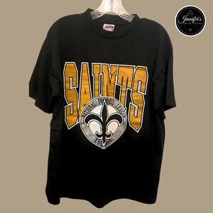 Trench RARE Vintage 90's NFL New Orleans Saints Cotton T-Shirt Size L (42-44)